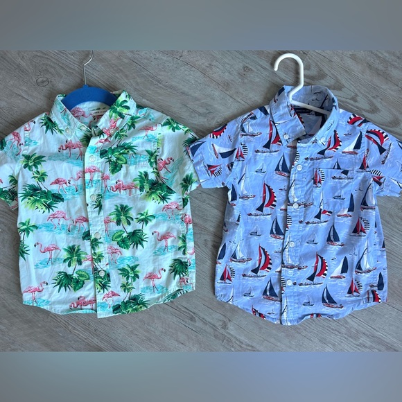 Janie and Jack Summer Bundle with Cabana Tops, Shirts and Shorts - Picture 2 of 5